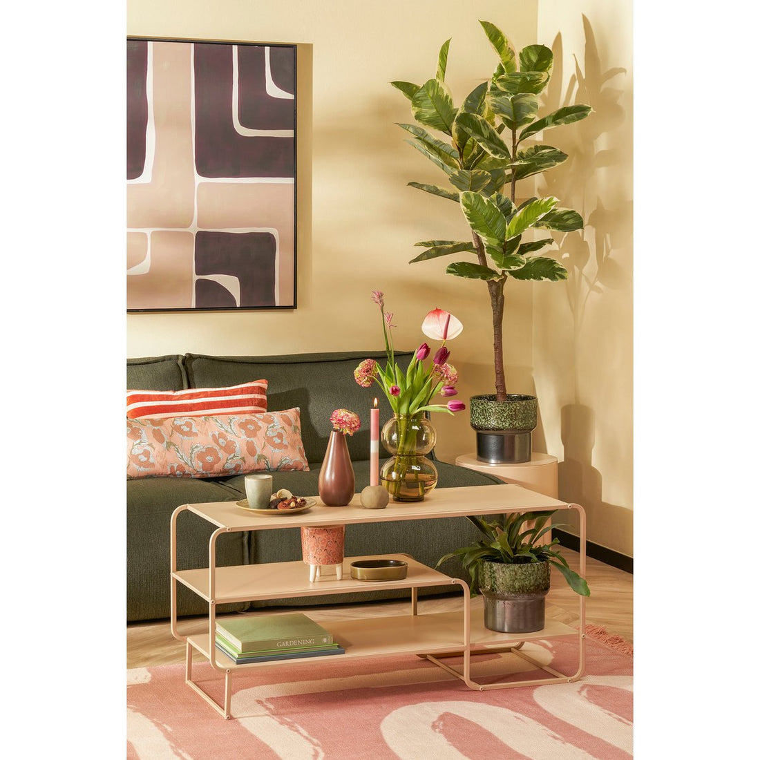 Salontafel Metaal lichtbruin - L110 x B38 x H50 cm - Jules