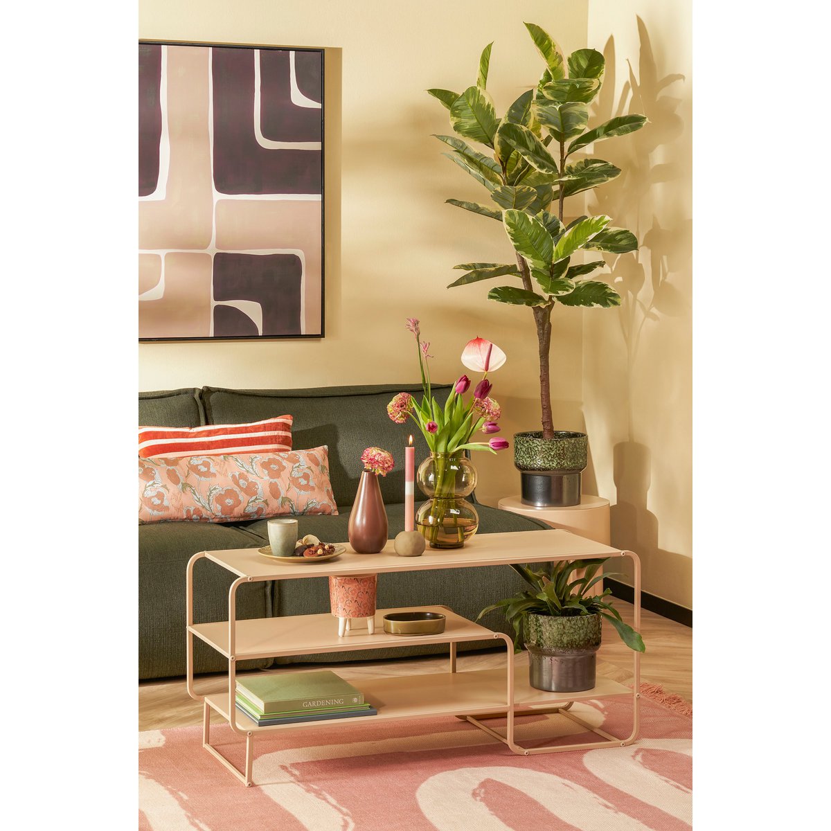 Salontafel Metaal lichtbruin - L110 x B38 x H50 cm - Jules