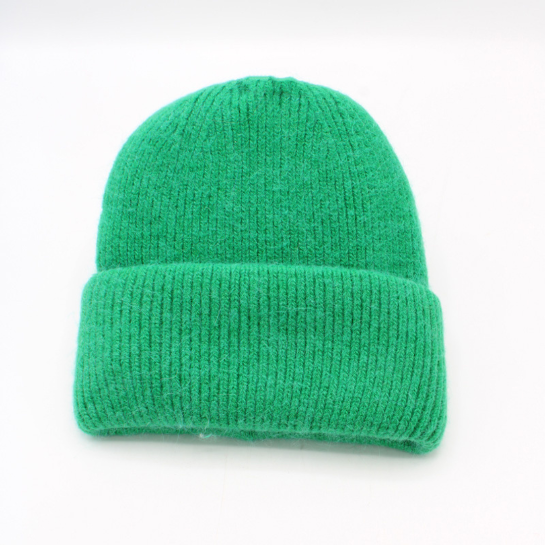 Muts zachte wolmix groen