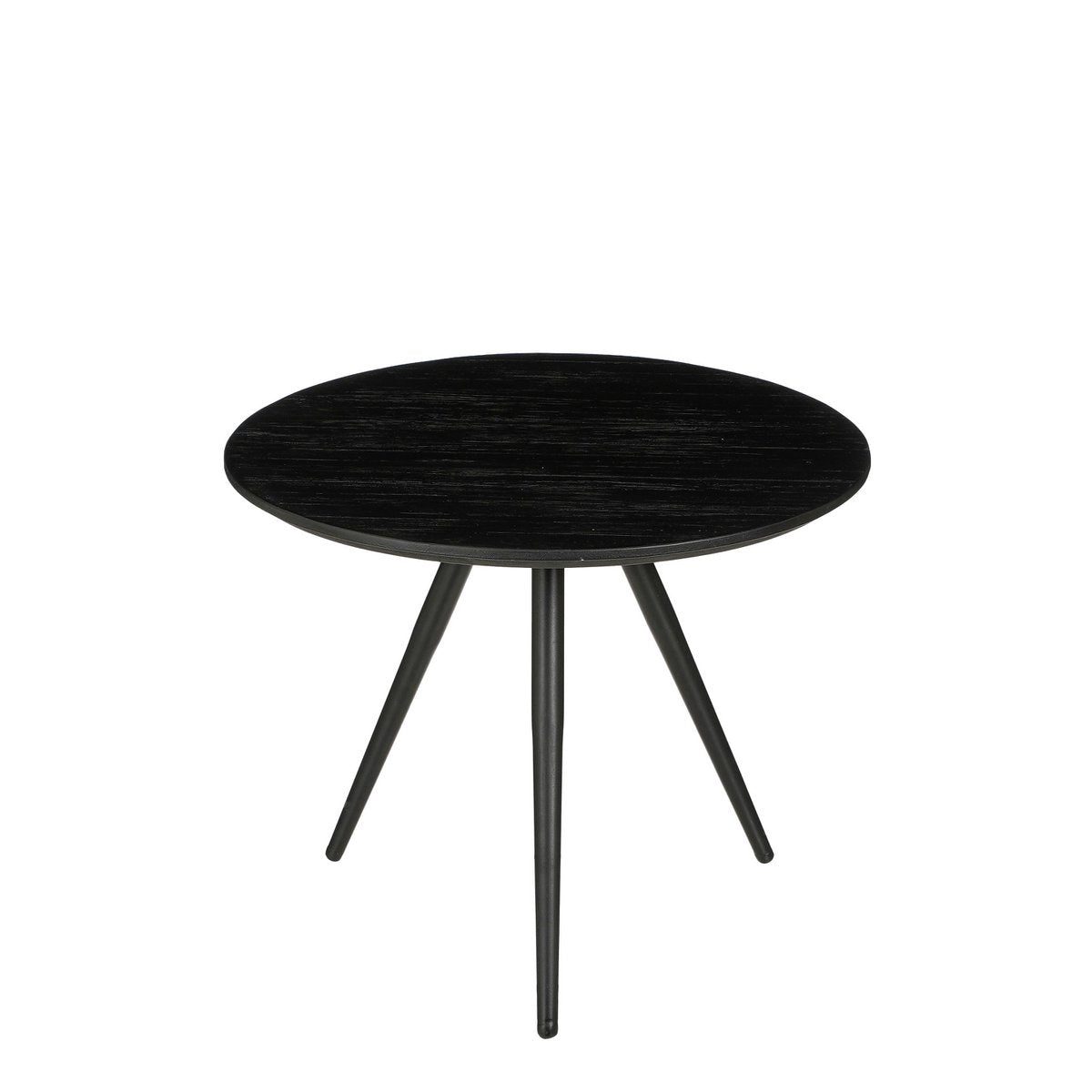 Bijzettafel Zwart - Set van 2 - H49 x Ø50 cm - Gerecycled Hout Jailey
