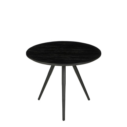 Bijzettafel Zwart - Set van 2 - H49 x Ø50 cm - Gerecycled Hout Jailey
