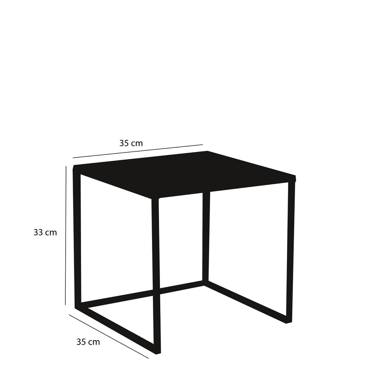 Bijzettafel Metaal Zwart Goa - Set van 2 - L35 x B35 x H33 cm