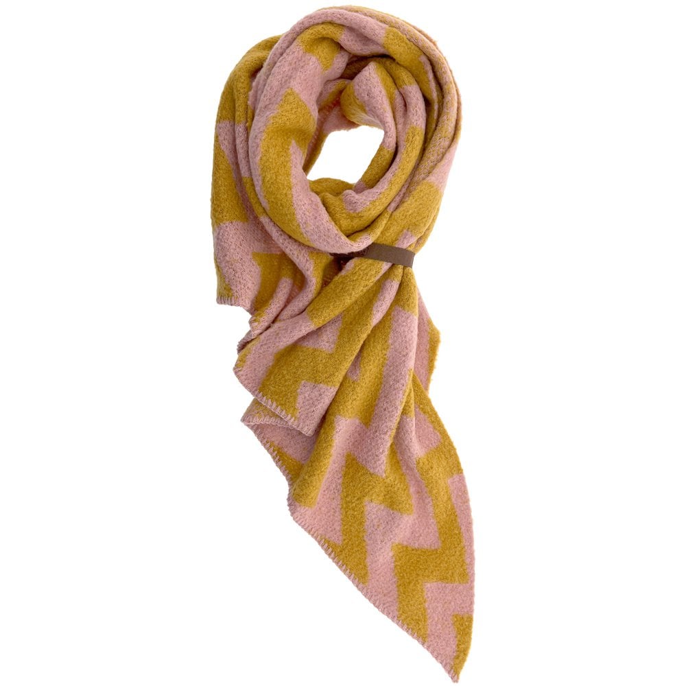 Sjaal Fem ZigZag - Oker / Roze
