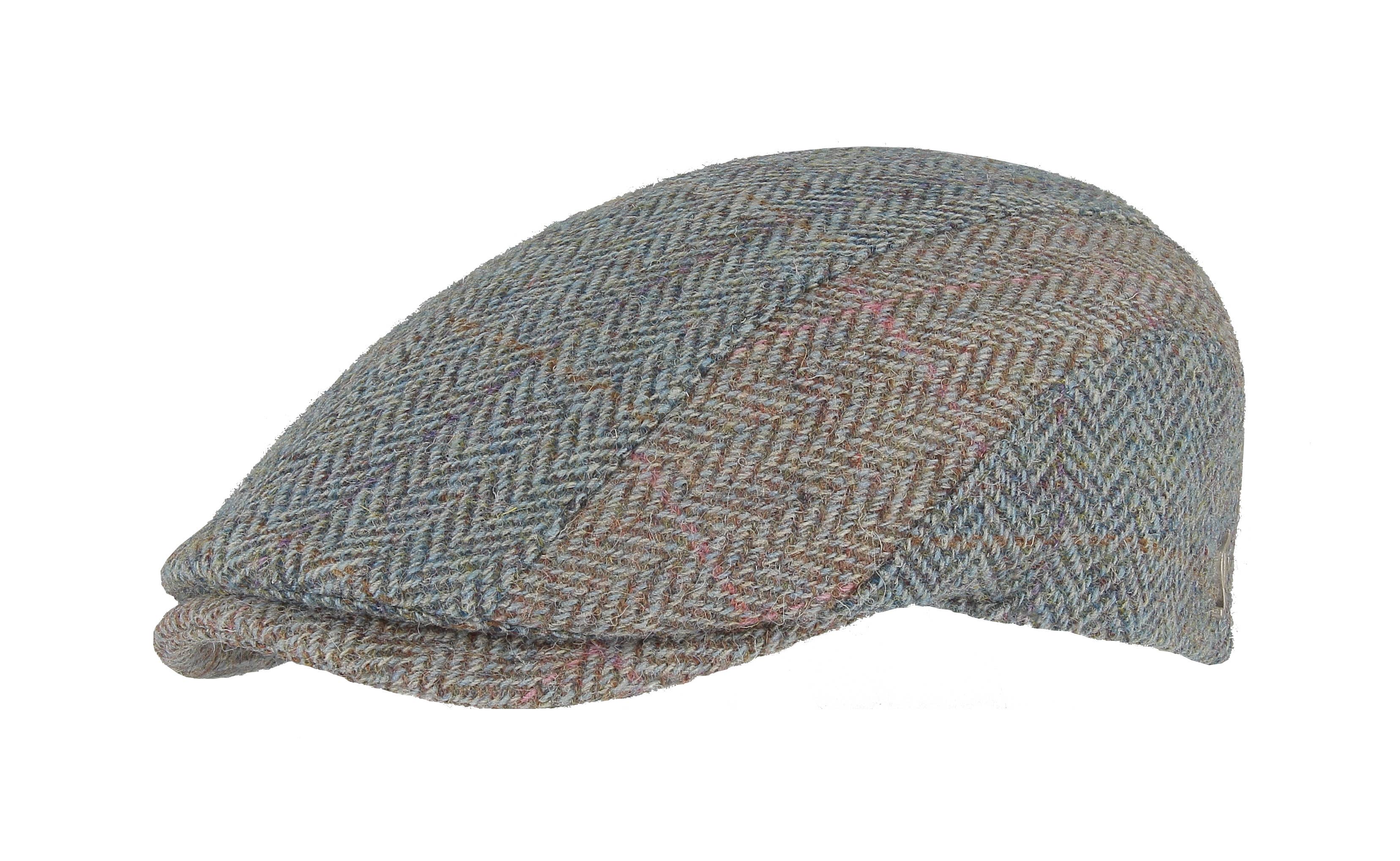 Platte pet Harris Tweed - lichtblauw meerkleurig