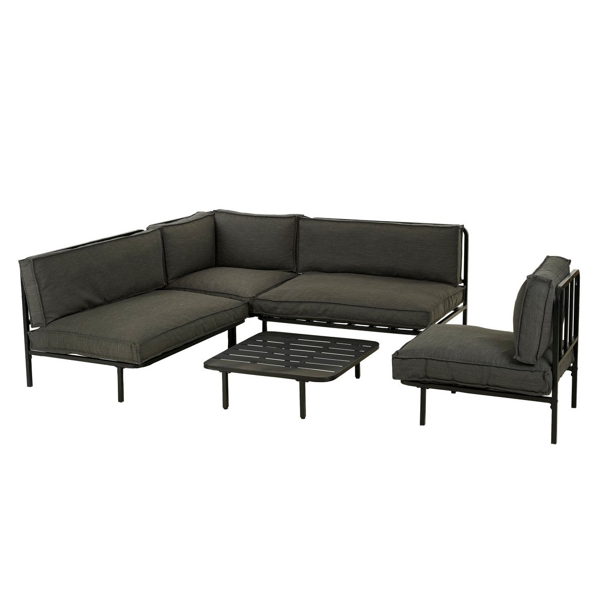 Loungetafel Celo - L80 x B80 x H23 cm - Metaal - Zwart