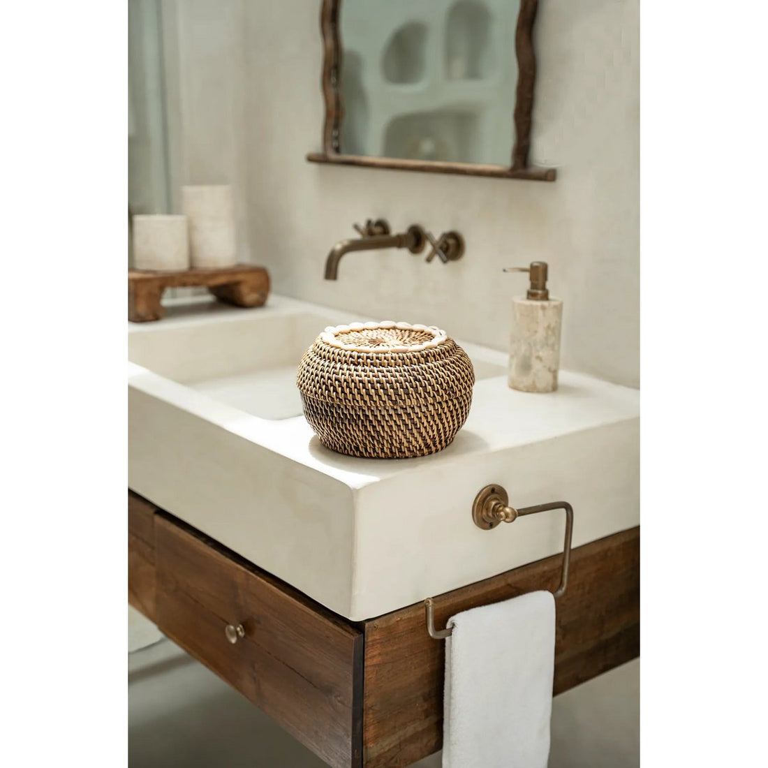 Mand De Koloniale Peek-a-Boo Mand - Natuurlijk Bruin - S