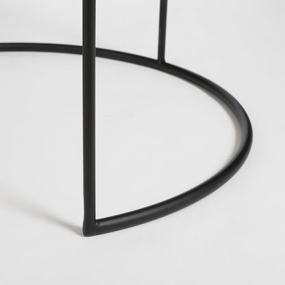 Bijzettafel Leandro - Set van 2 - H45 x Ø45 cm - Zwart