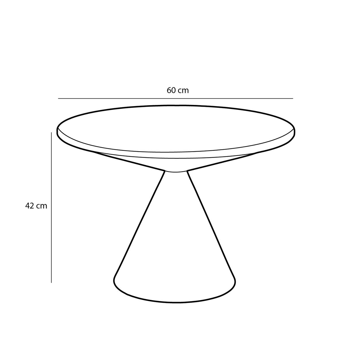 Bijzettafel - Metaal - Zwart H42 x Ø60 cm