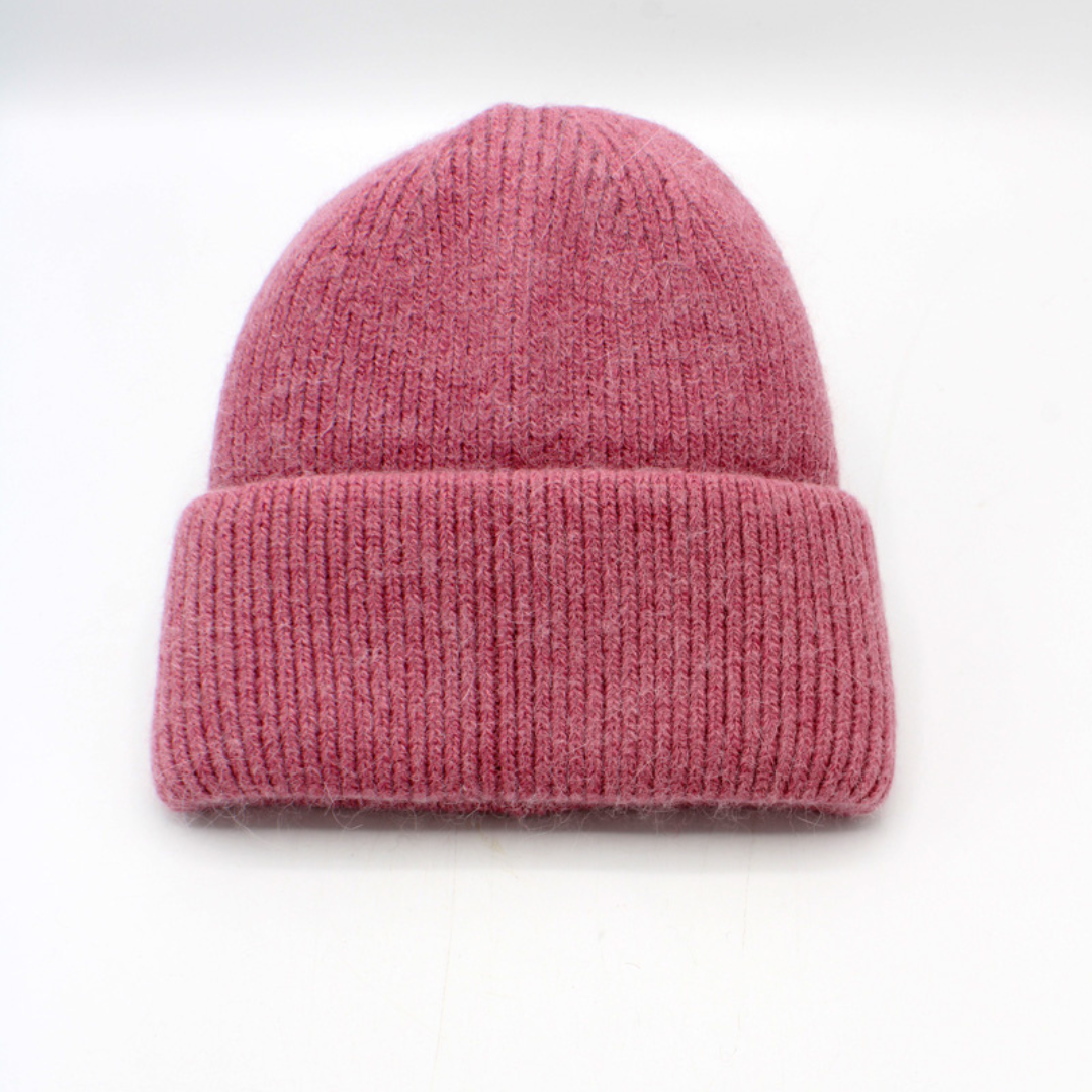 Zachte muts wolmix rose