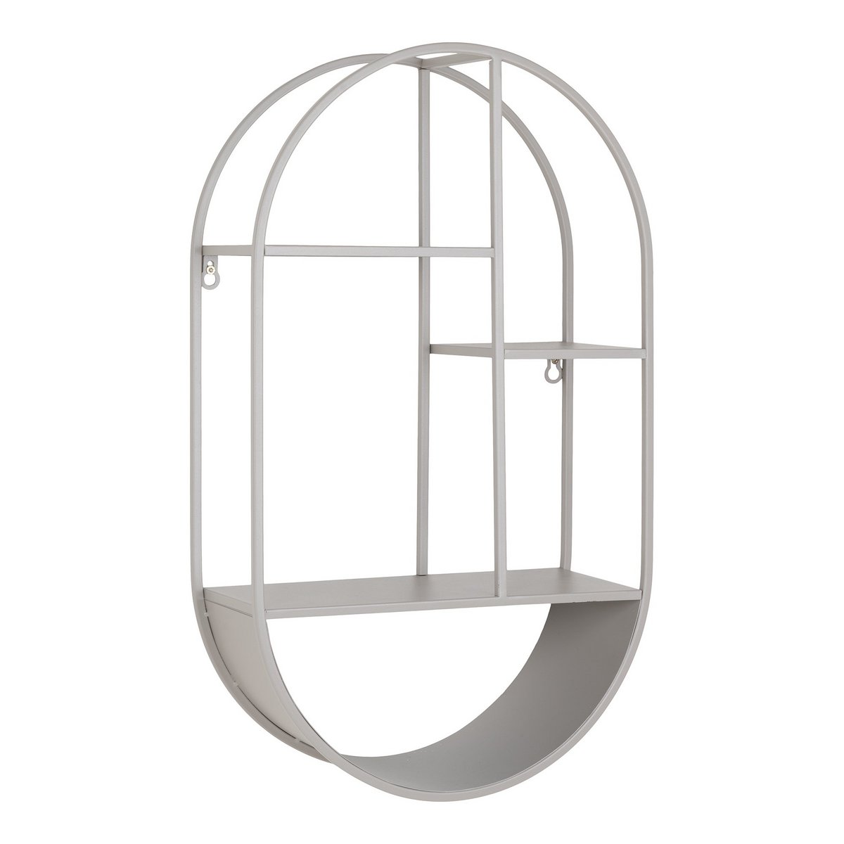 Wandplank ovaal, staal, koel grijs Feira 35x15x60 cm
