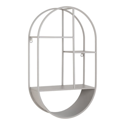 Wandplank ovaal, staal, koel grijs Feira 35x15x60 cm