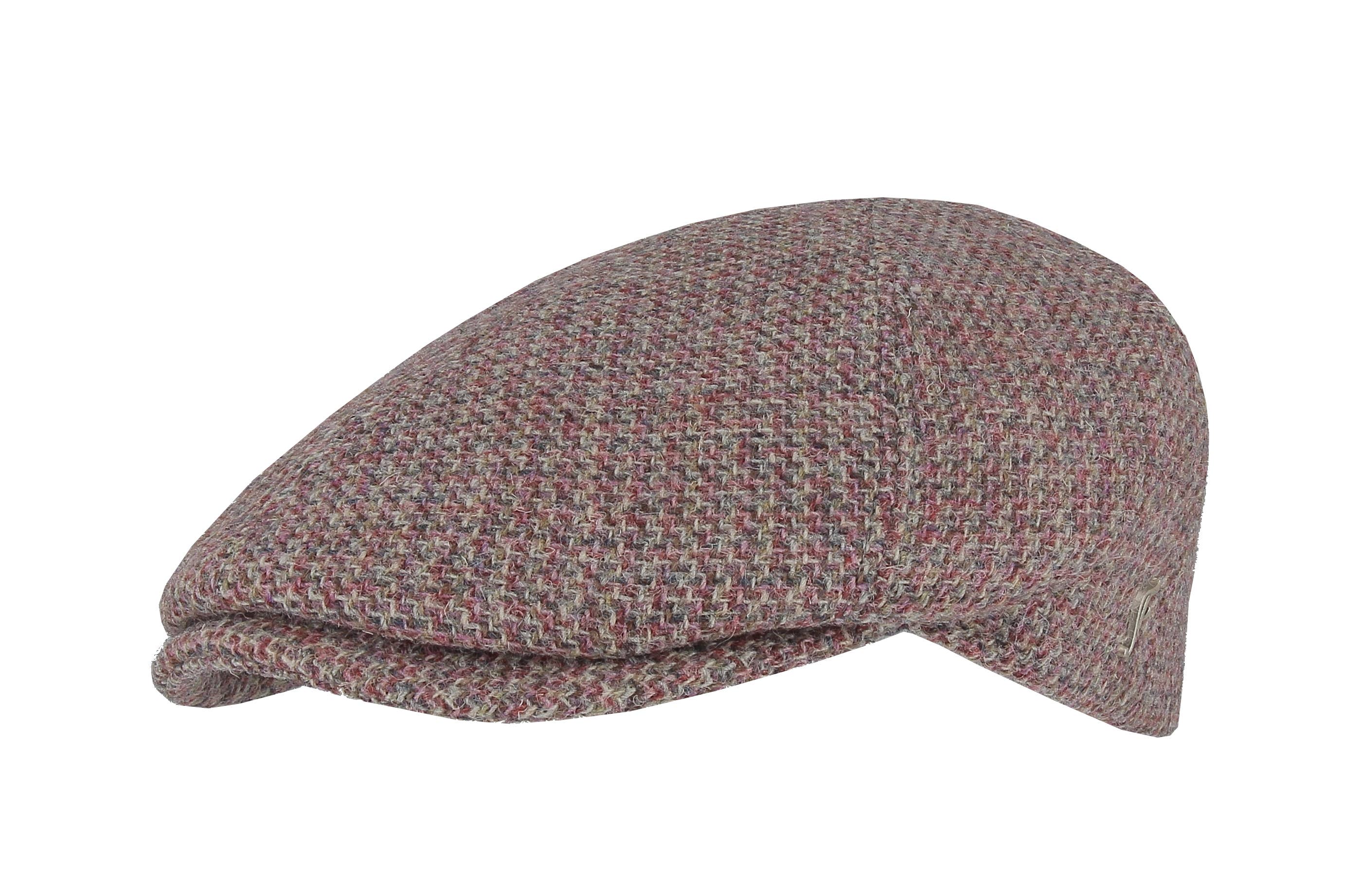 Platte pet Harris Tweed - roze / rood