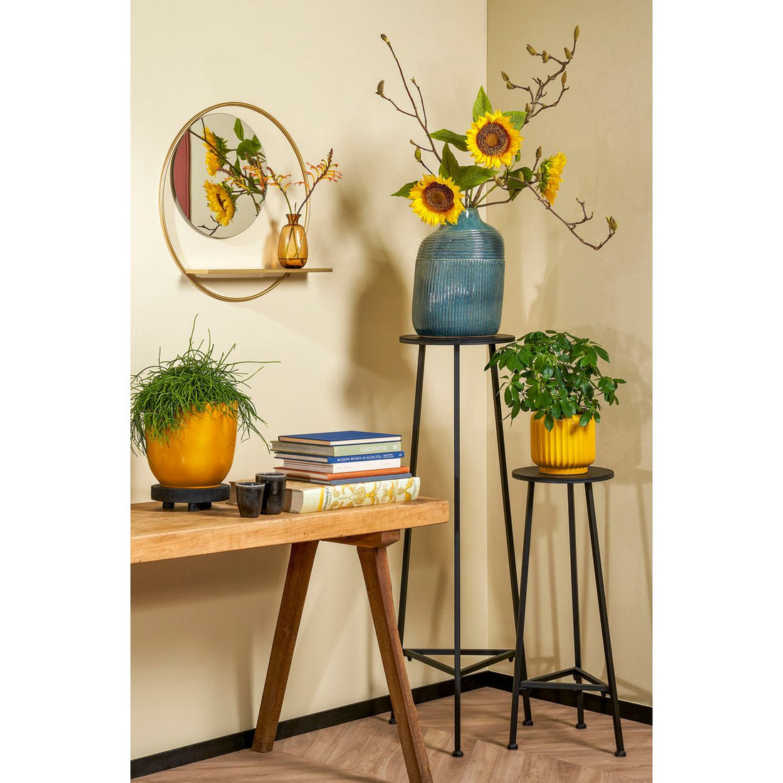 Plantentafel Zwart metaal - H120 x Ø35 cm