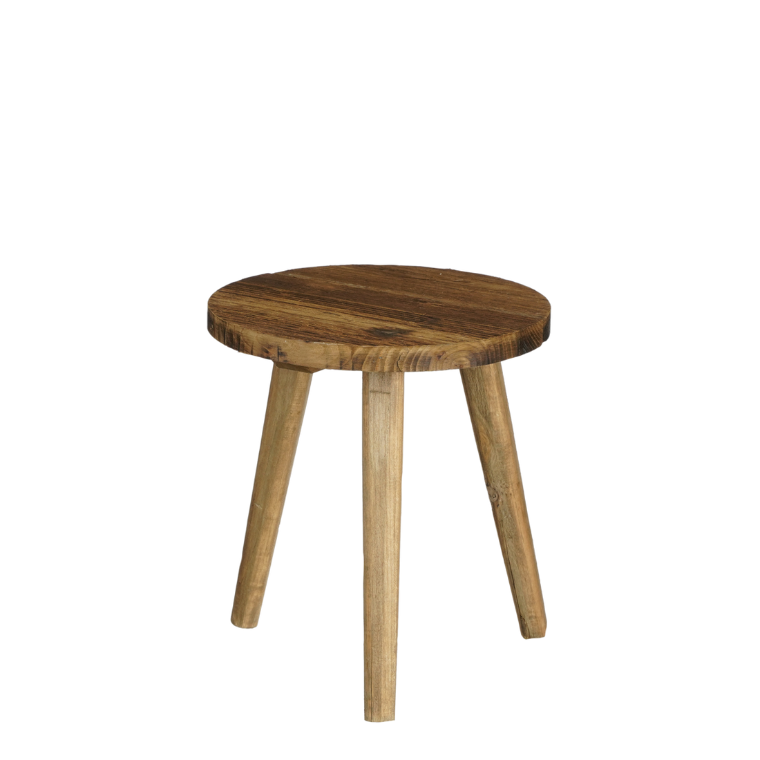 Bijzettafel Bold - H28 x Ø26 cm - Gerecycled Hout - Bruin