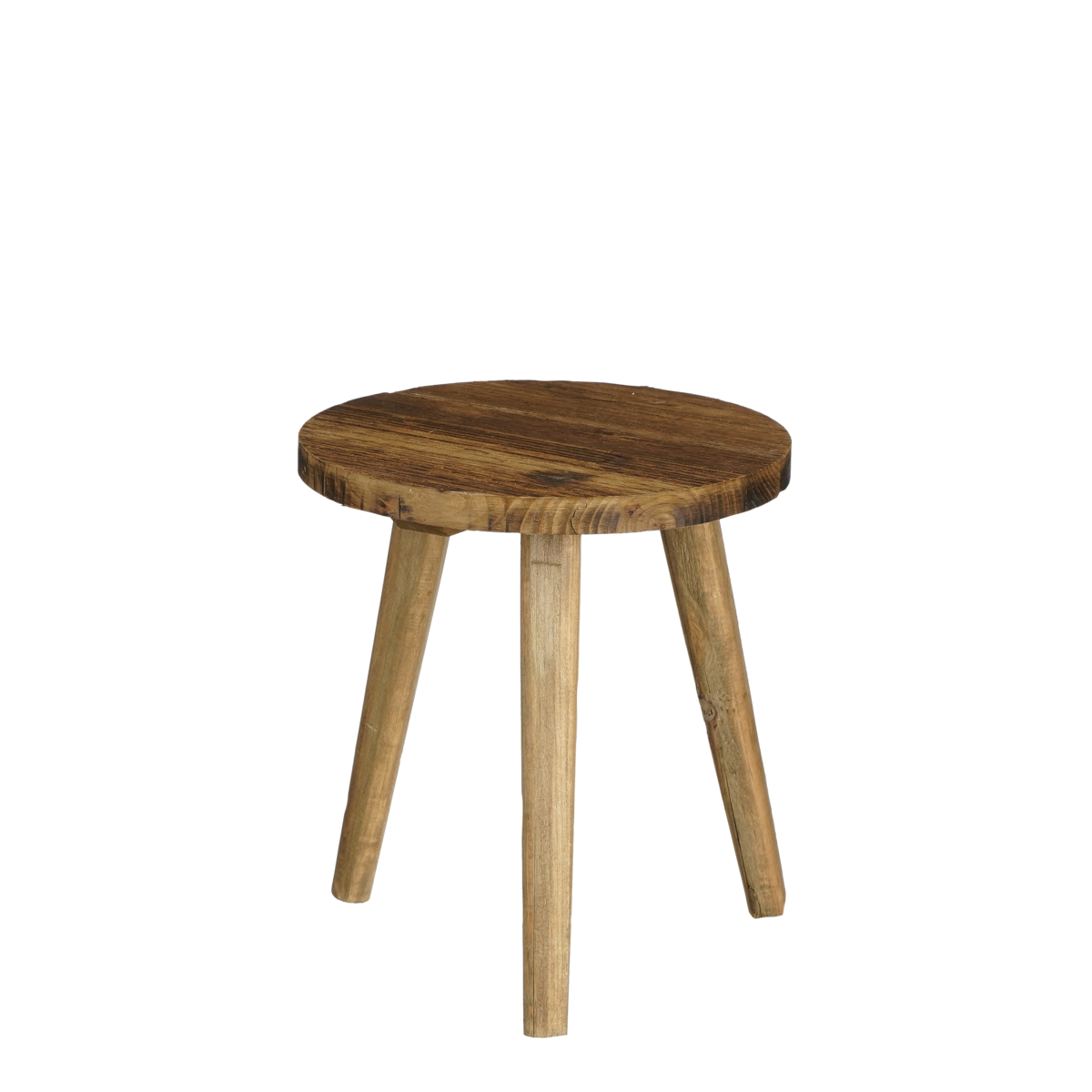 Bijzettafel Bold - H28 x Ø26 cm - Gerecycled Hout - Bruin