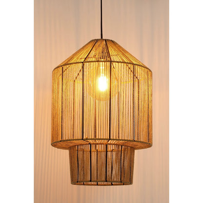 Hanglamp Elsa - H49 x Ø35 cm - Jute - Lichtbruin