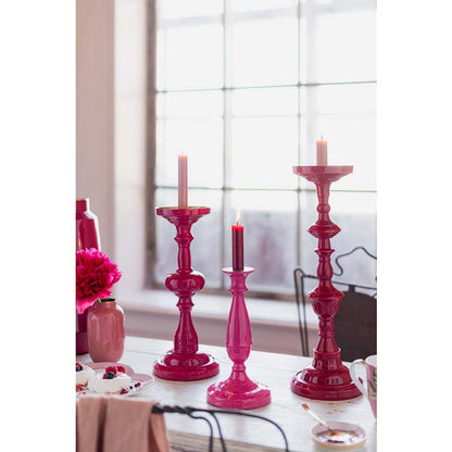 Kandelaar Groot Metaal Donker Roze 46cm