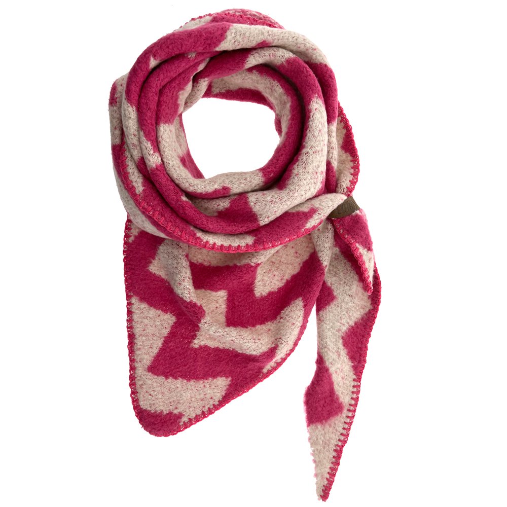 Sjaal Nina ZigZag - Offwhite-Pink