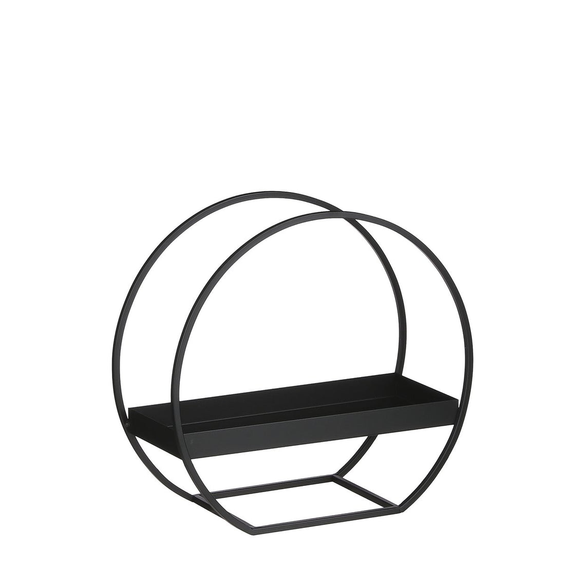 Decoratierek Rond Metaal Zwart - L40 x B17 x H38 cm