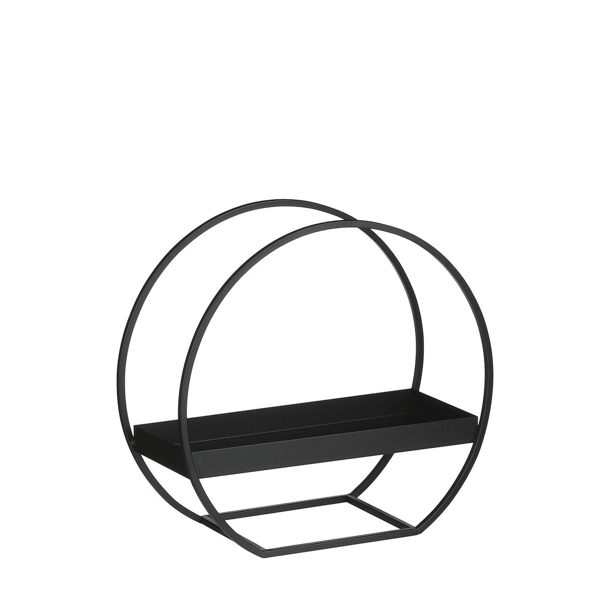 Decoratierek Rond Metaal Zwart - L40 x B17 x H38 cm