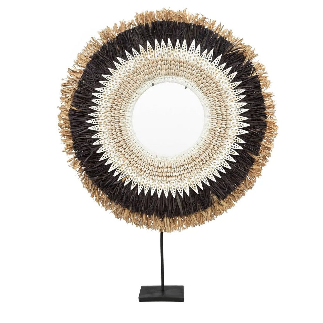 Raffia Op Standaard Zwart Mojo - Naturel - L
