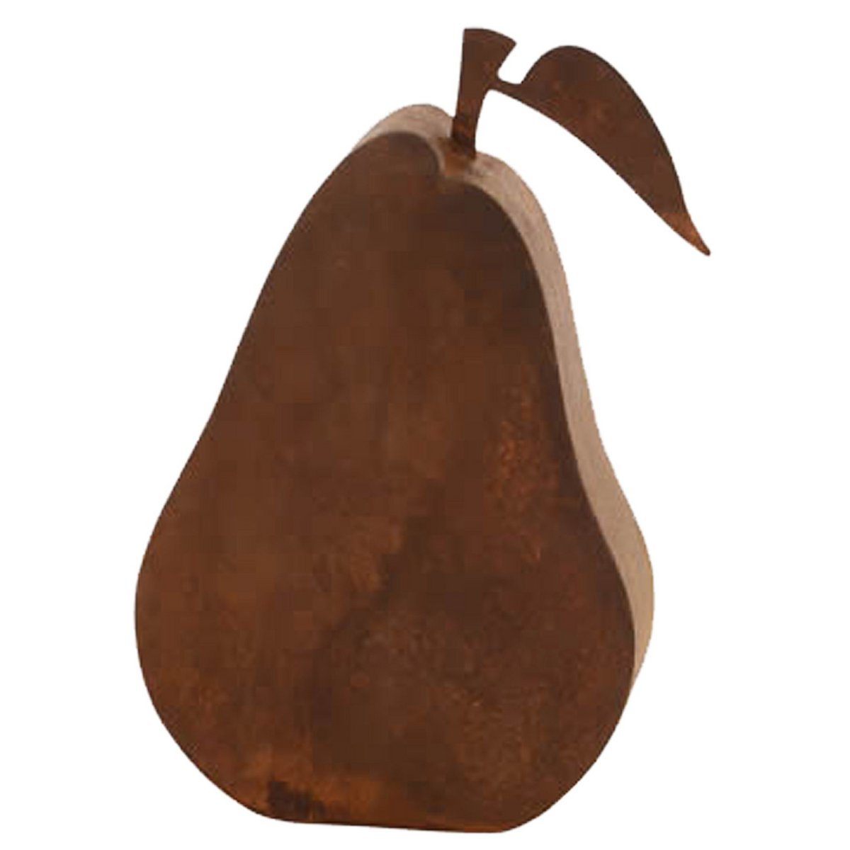 Roestige metalen sierpeer - stijlvol 3D-fruit voor huis en tuin