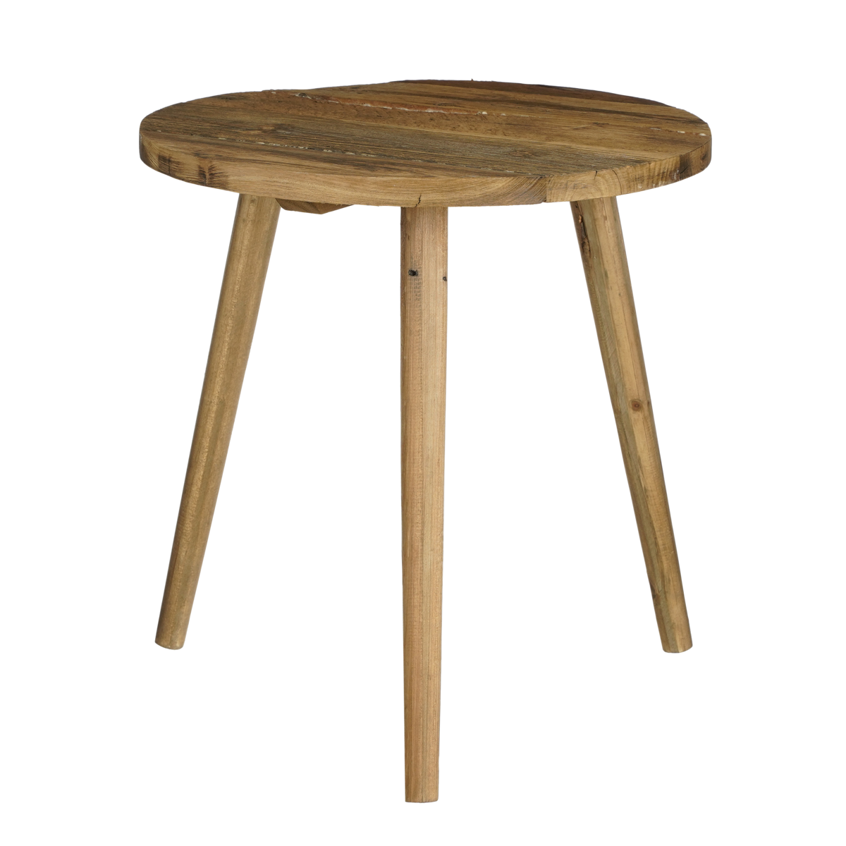 Bijzettafel Bold - H43 x Ø40 cm - Gerecycled Hout - Bruin