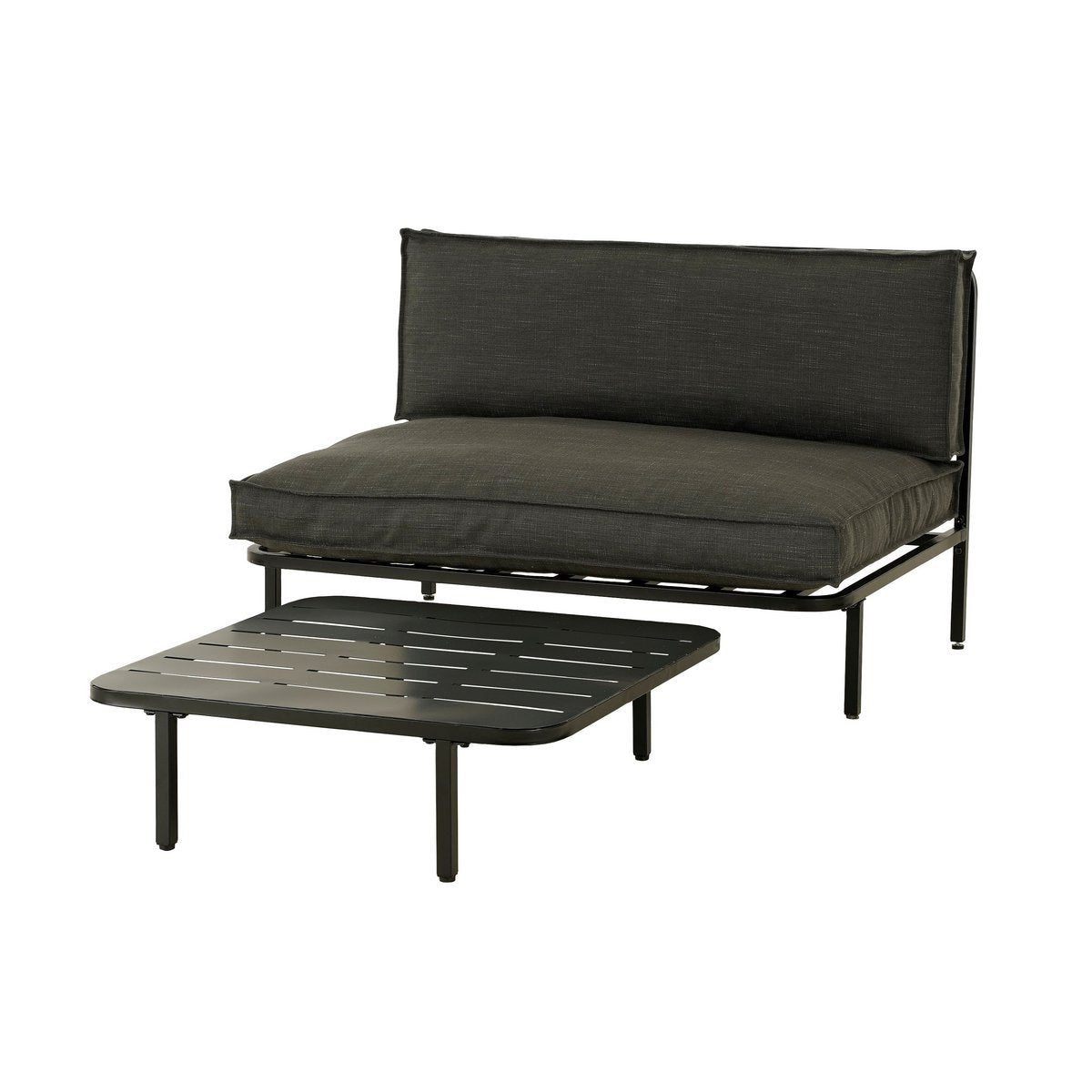 Loungetafel Celo - L80 x B80 x H23 cm - Metaal - Zwart