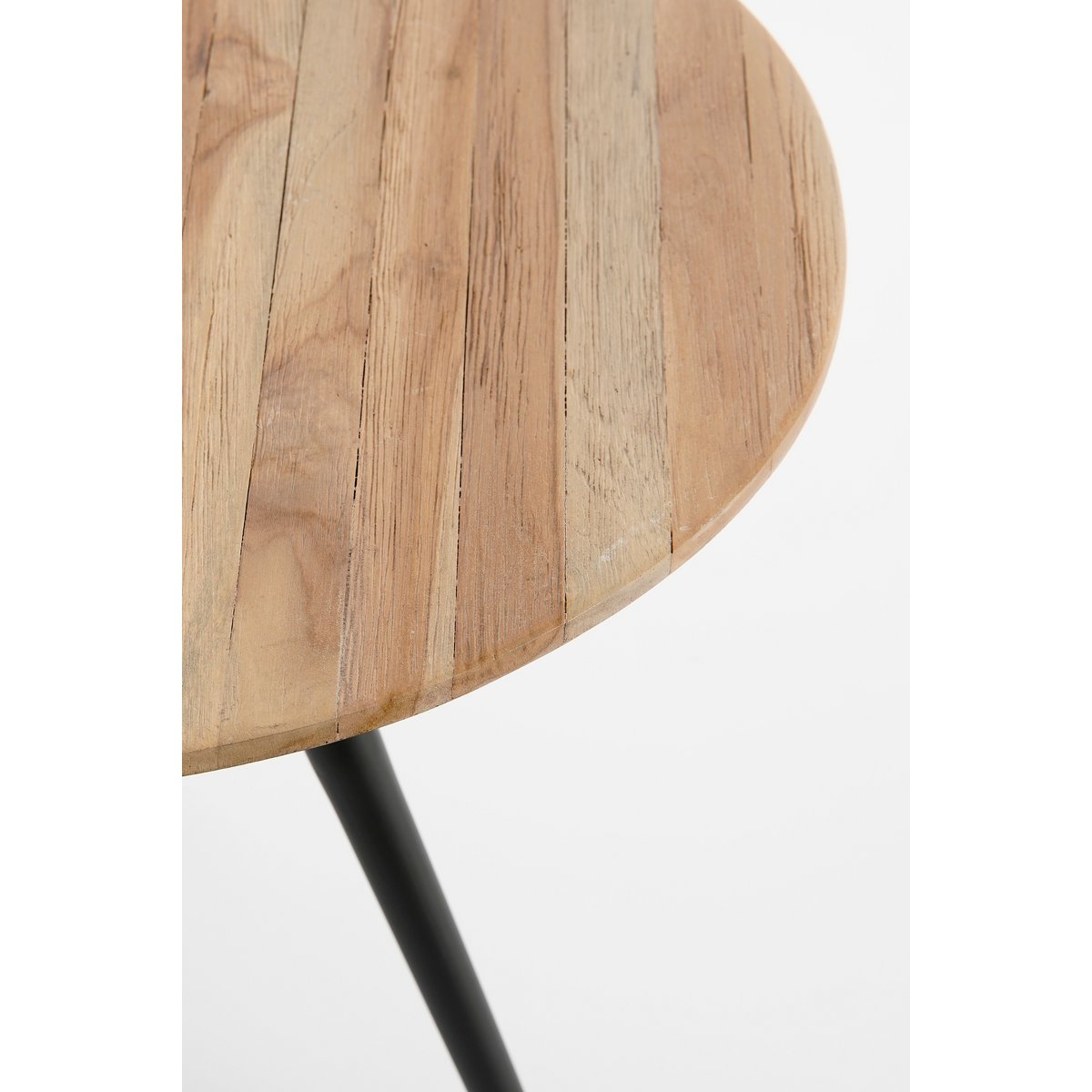 Bijzettafel Jailey - Set van 2 - H49 x Ø50 cm - Gerecycled Hout - Bruin
