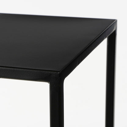 Bijzettafel Zwart Metaal Goa - Set van 2 - L28 x B28 x H120 cm