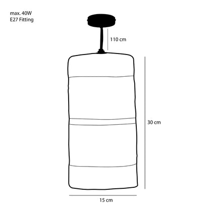 Hanglamp Jute Zwart Jinx- H30 x Ø15 cm