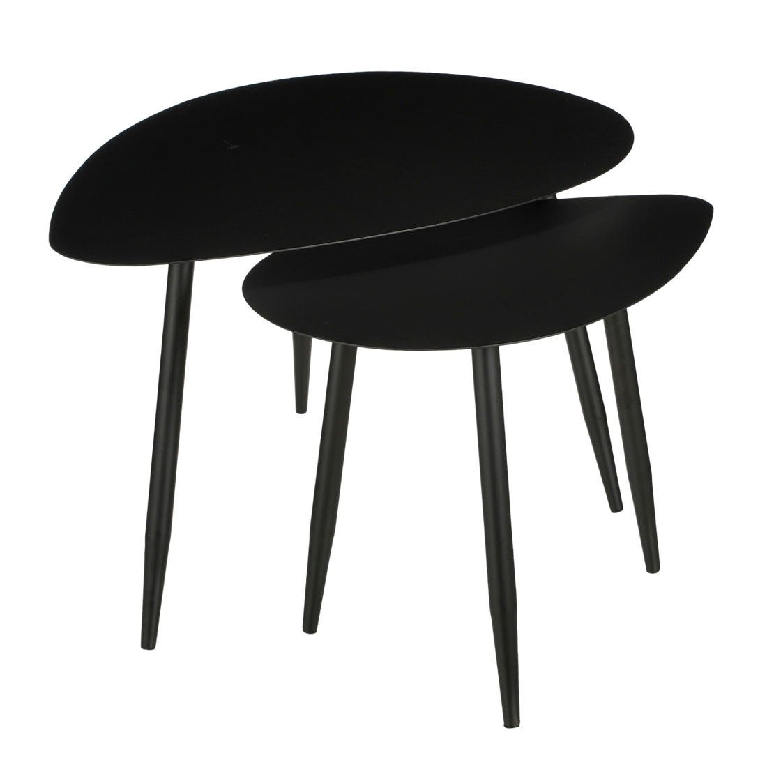 Bijzettafel Metaal Zwart - Set van 2