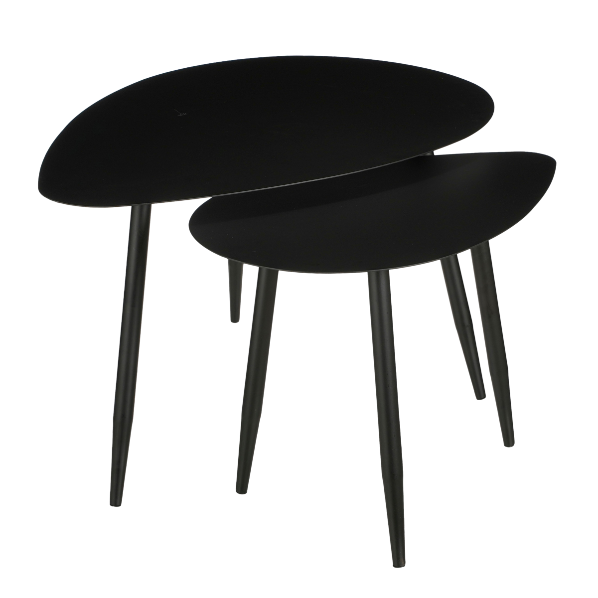 Bijzettafel Metaal Zwart - Set van 2