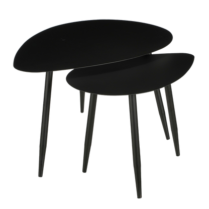 Bijzettafel Metaal Zwart - Set van 2