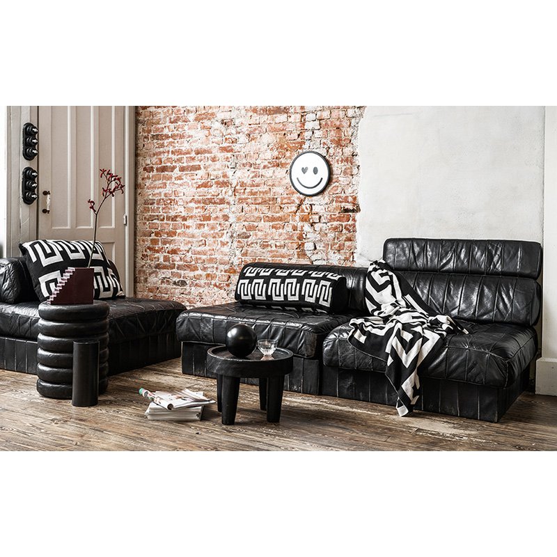 Plaid Knitted Black-White 130x170cm