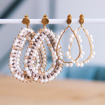 Drop oorbellen met parels