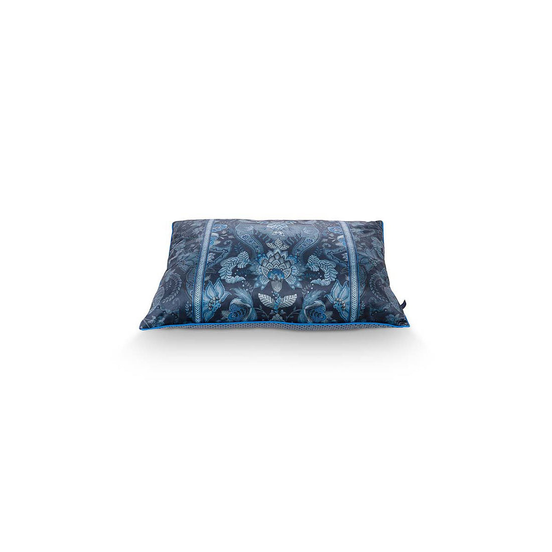 Kussen gebloemd donkerblauw