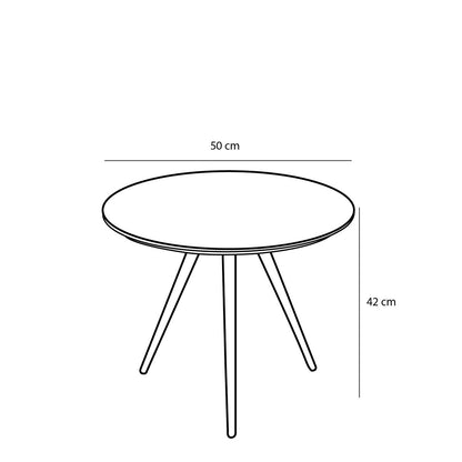 Bijzettafel Jailey - Set van 2 - H49 x Ø50 cm - Gerecycled Hout - Bruin