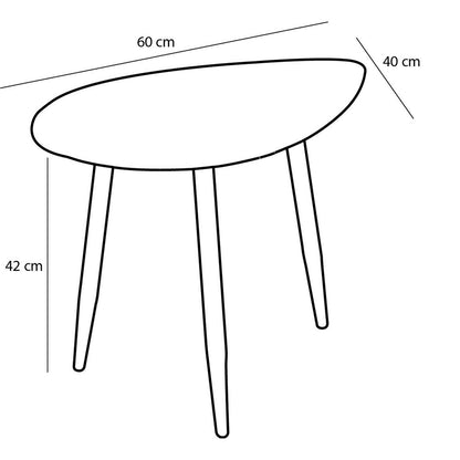 Bijzettafel Metaal Zwart - Set van 2