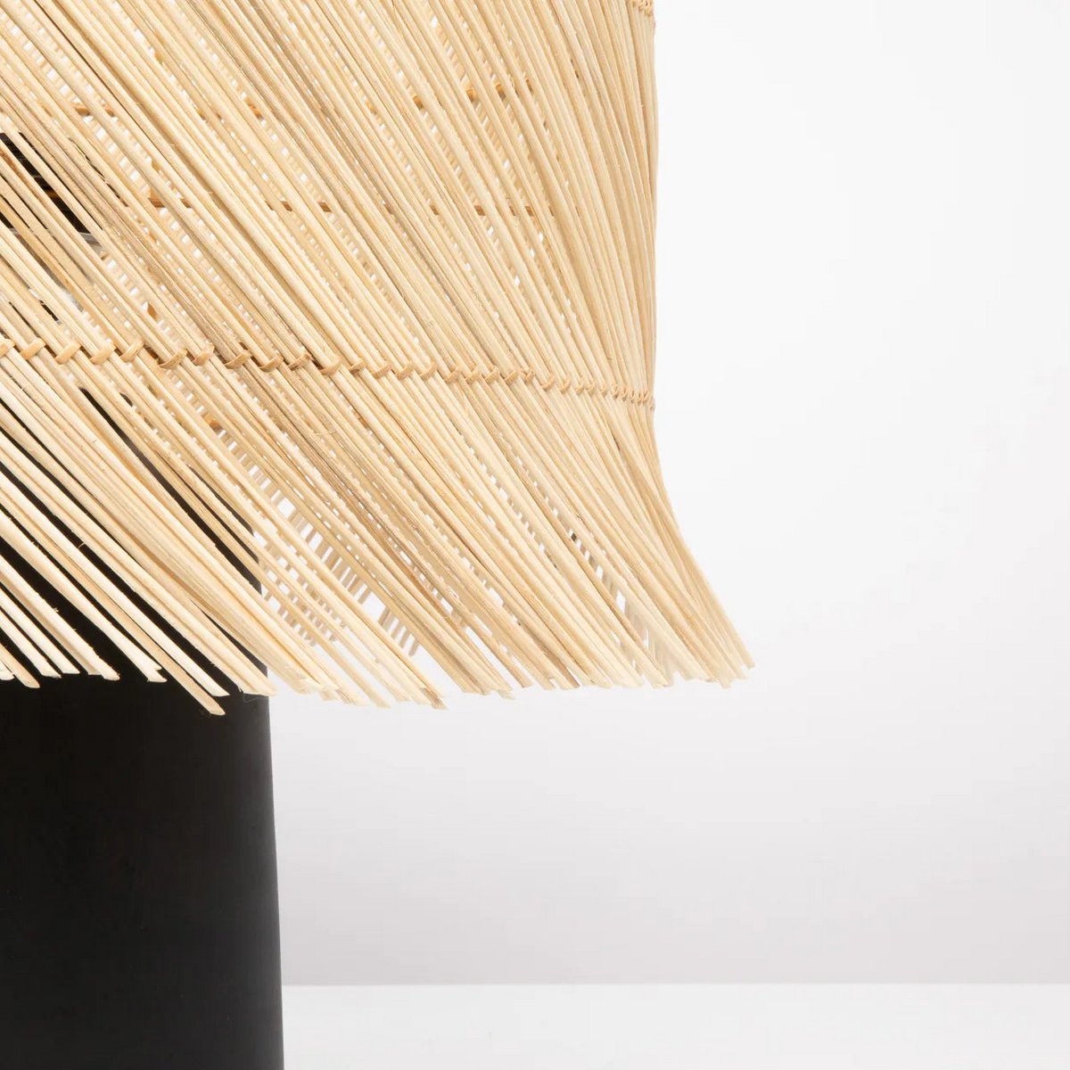 Tafellamp rotan - zwart naturel