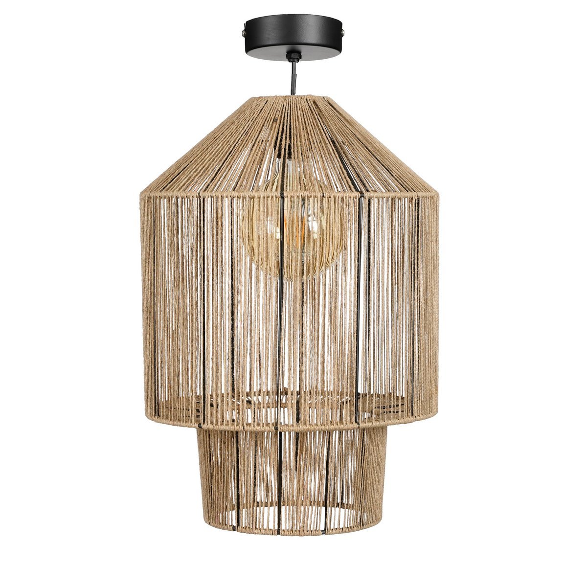 Hanglamp Elsa - H49 x Ø35 cm - Jute - Lichtbruin