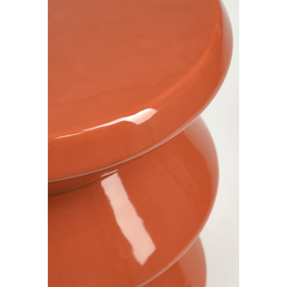 Bijzettafel Keramiek - H28 x Ø31 cm - - Oranje