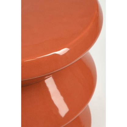 Bijzettafel Keramiek - H28 x Ø31 cm - - Oranje