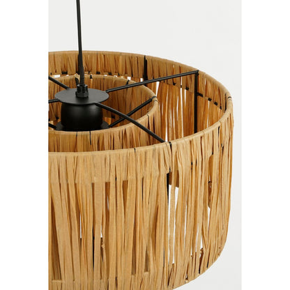 Hanglamp Elisa - H30 x Ø35 cm - Raffia - Lichtbruin