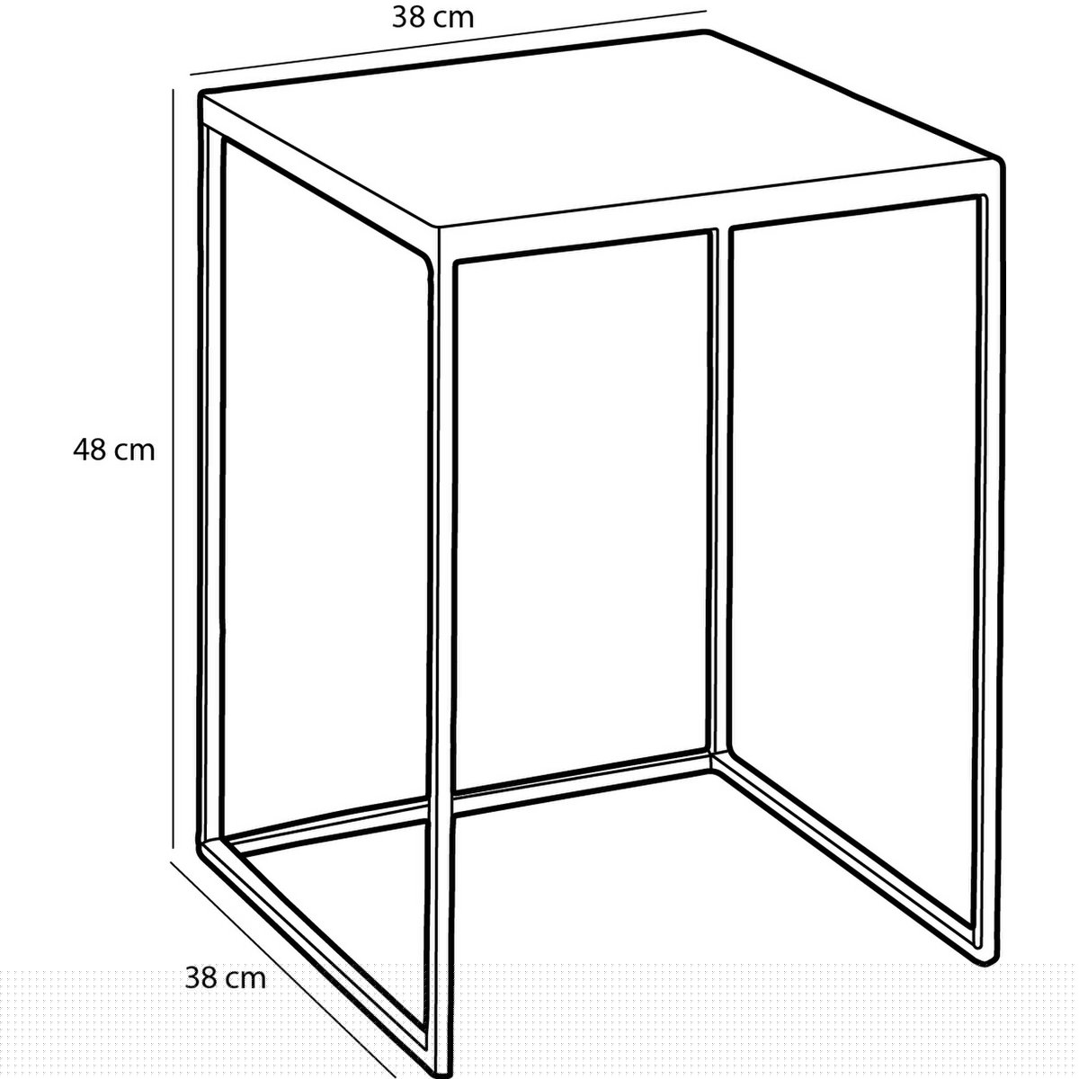 Bijzettafel voor Buiten Aaron - Set van 2 - L38 x B38 x H48 cm - Metaal - Groen