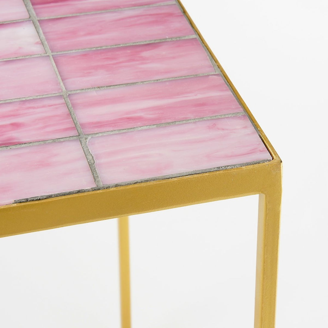 Bijzettafel voor Buiten Aaron - Set van 2 - L38 x B38 x H48 cm - Metaal - Roze