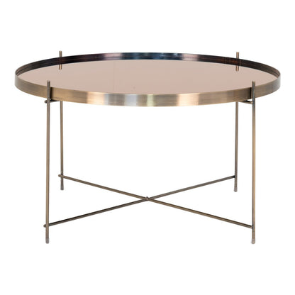 Salontafel Venezia - Messingkleurig staal met glas