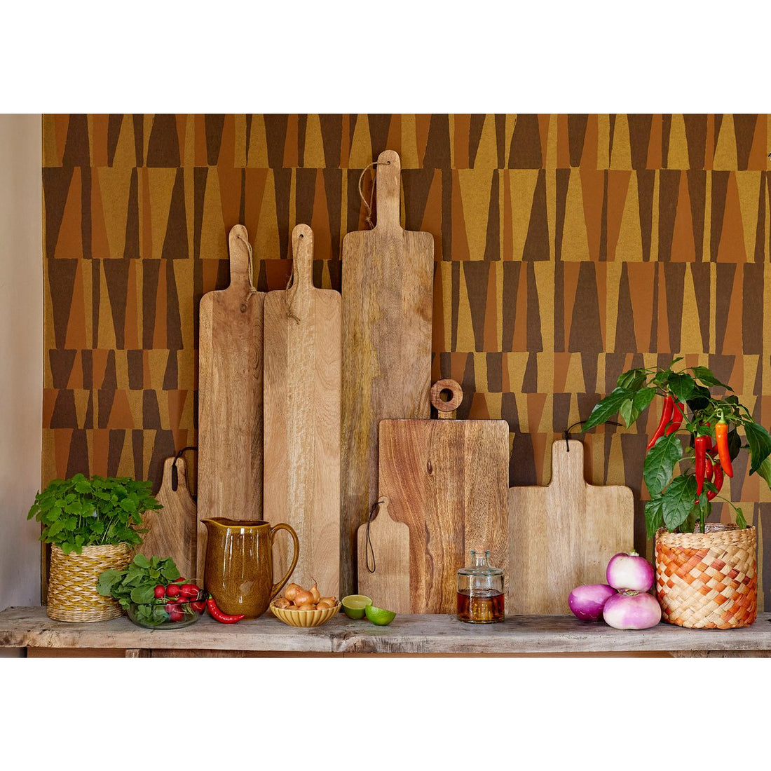Serveerplank Capri - L76 x B15 cm - 100% FSC Mangohout - Bruin