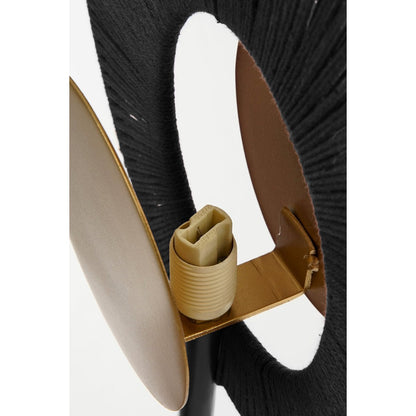 Helge Wandlamp Metaal - Zwart, Goud- L26 x B12 x H39 cm