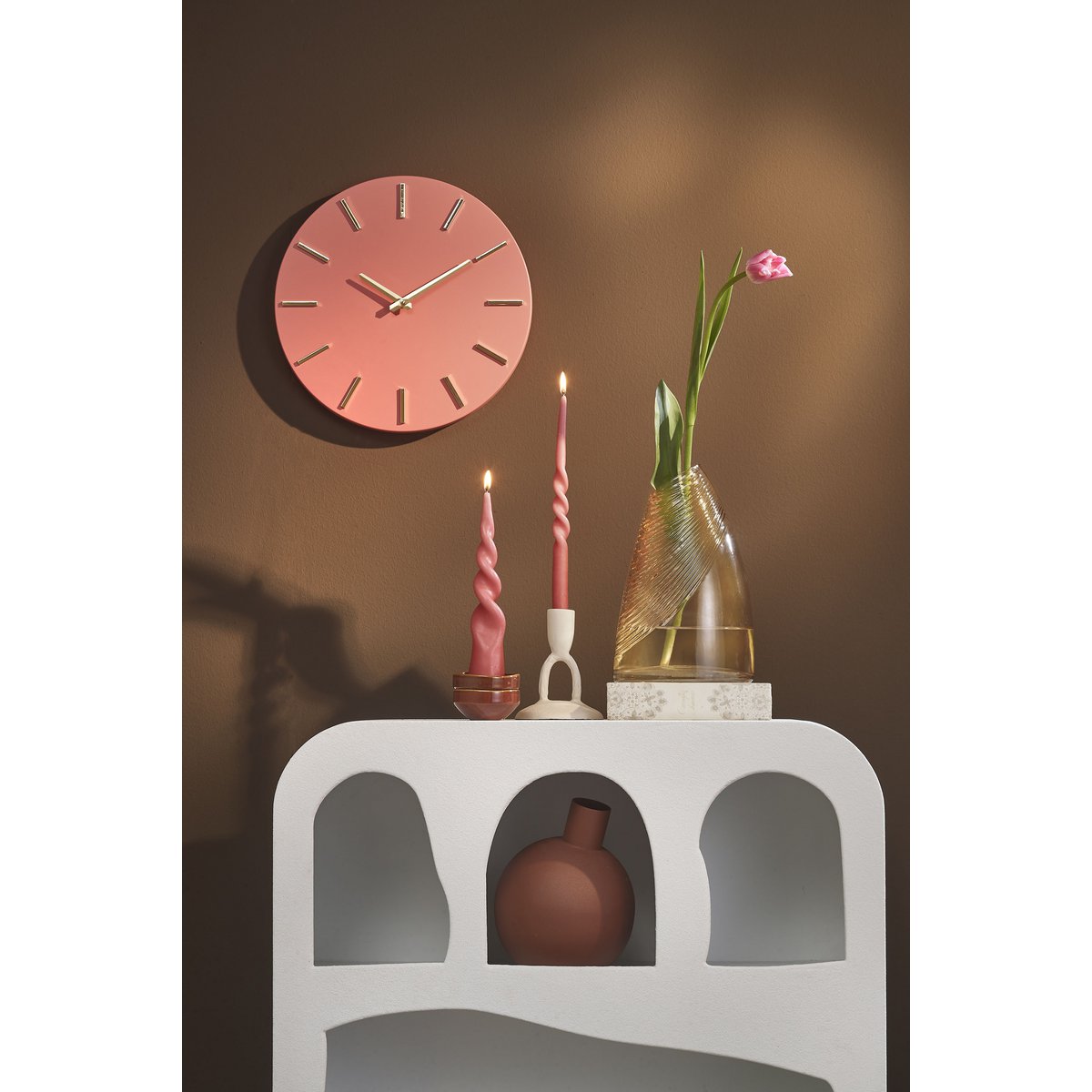 Wandklok Brixen - Ø36 cm - Roze